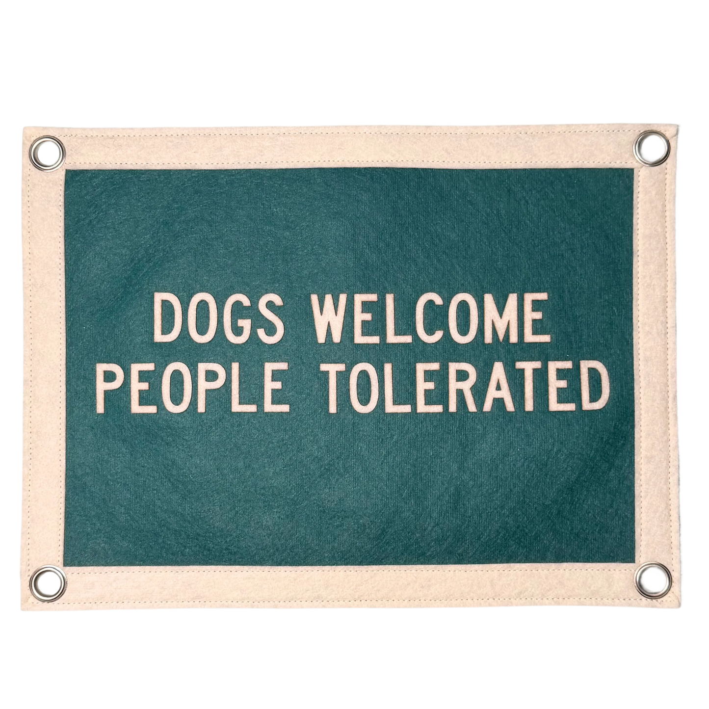 Dogs Welcome People Tolerated Pennant Flag