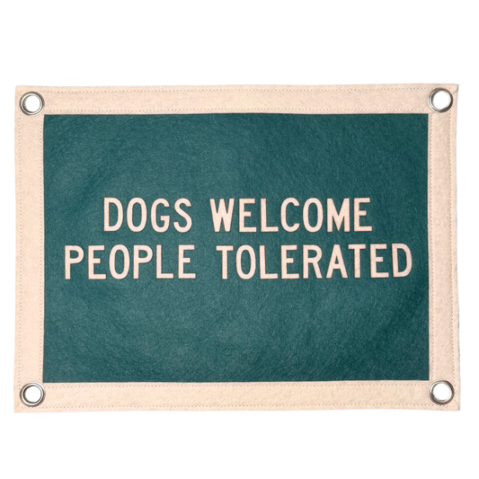 Dogs Welcome People Tolerated Pennant Flag