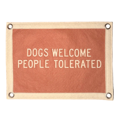 Dogs Welcome People Tolerated Pennant Flag