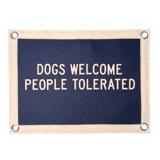 Dogs Welcome People Tolerated Pennant Flag