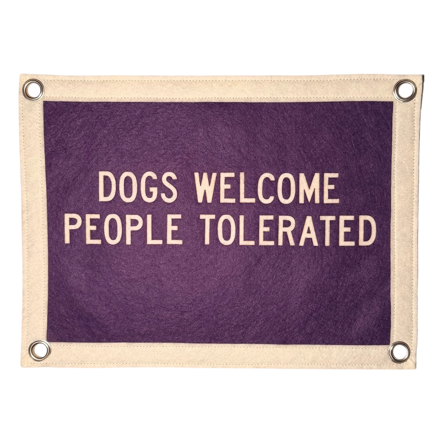 Dogs Welcome People Tolerated Pennant Flag