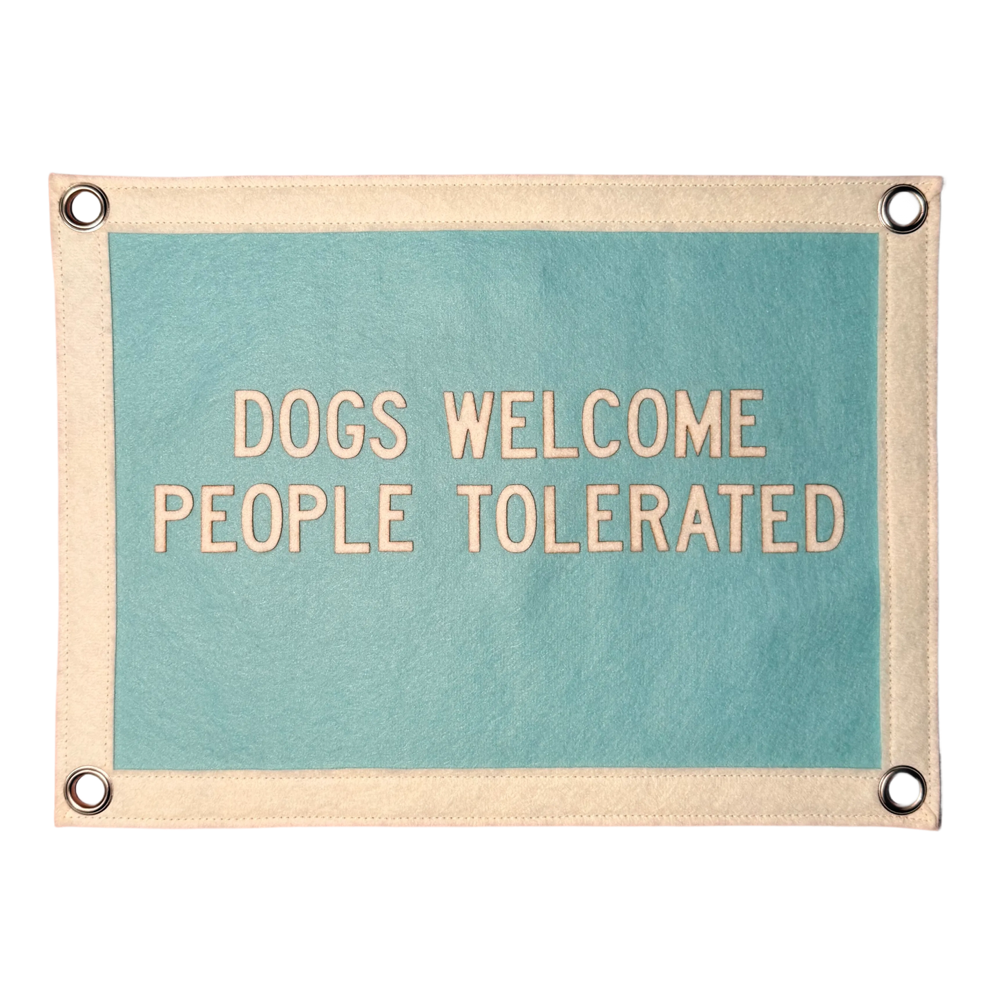 Dogs Welcome People Tolerated Pennant Flag