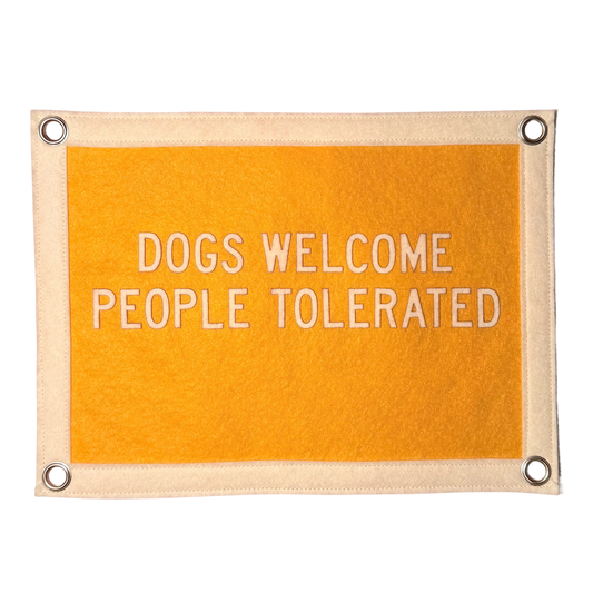 Dogs Welcome People Tolerated Pennant Flag