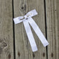 White Satin Western Bow Tie (clip-on)