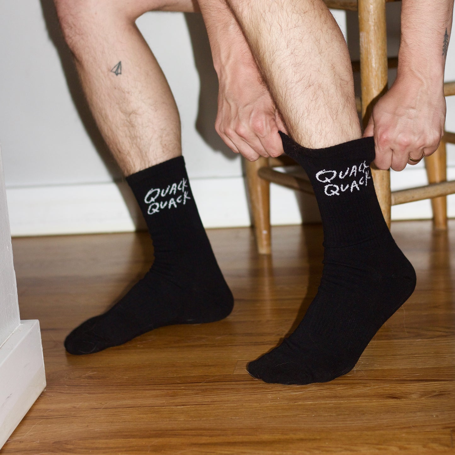 Black Quack Socks (unisex athletic socks)