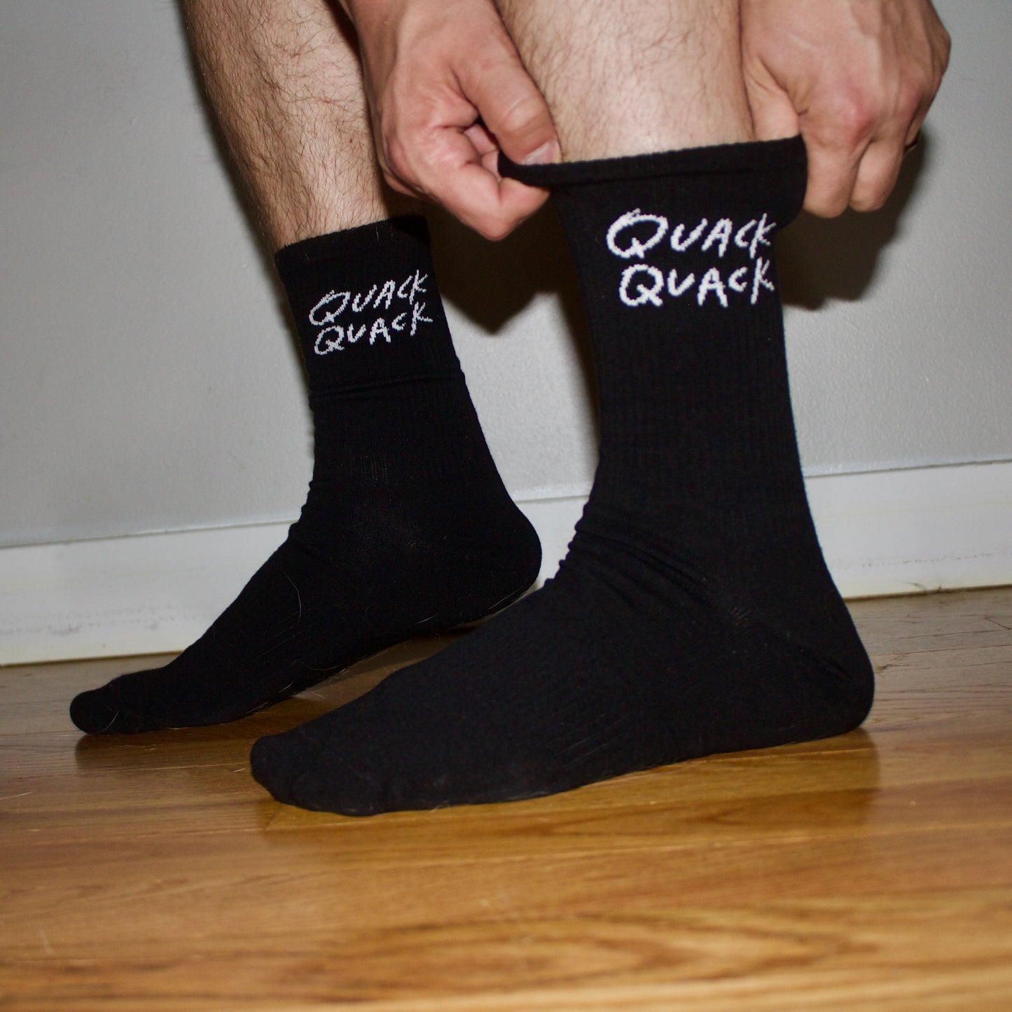 Black Quack Socks (unisex athletic socks)