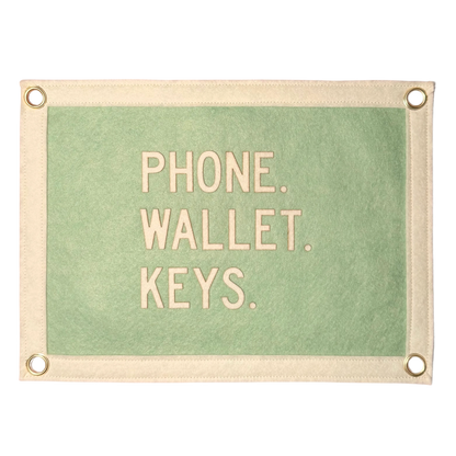 Phone. Wallet. Keys. Pennant Flag