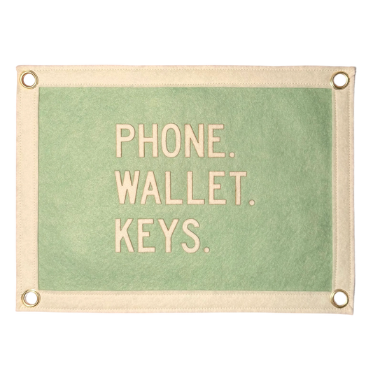 Phone. Wallet. Keys. Pennant Flag
