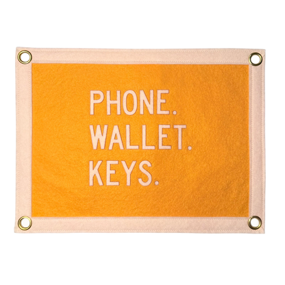 Phone. Wallet. Keys. Pennant Flag