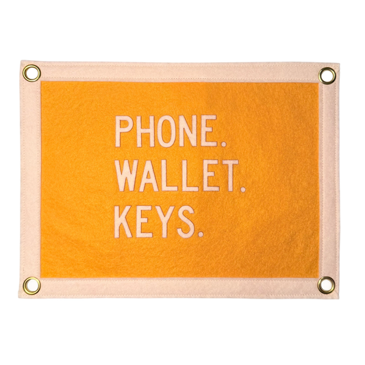 Phone. Wallet. Keys. Pennant Flag