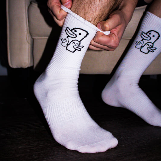 White Flock Socks (unisex athletic socks)